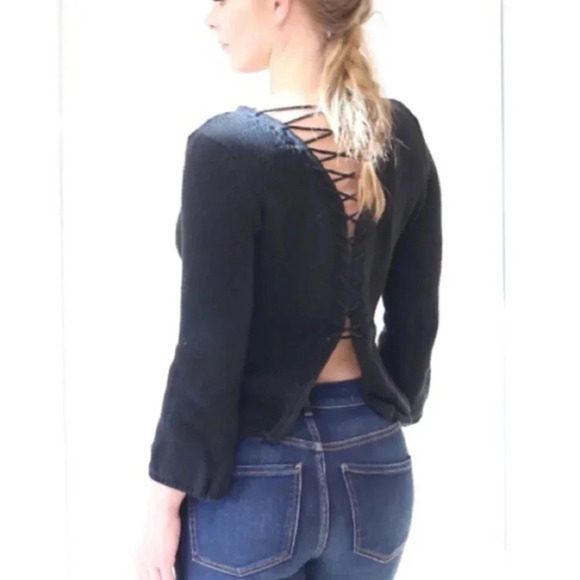 Aqua Sweaters - Lace up back sweater